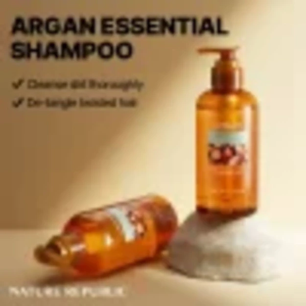 Nature Republic Argan Essential Moisture Repairing Shampoo – drėkinamasis šampūnas su argano aliejumi